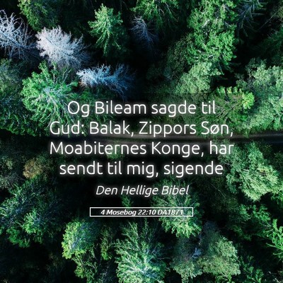 Picture 05 - 4 Mosebog 22:10 DA1871 - Og Bileam sagde til Gud: Balak, Zippors Søn, - Bible Verse Picture