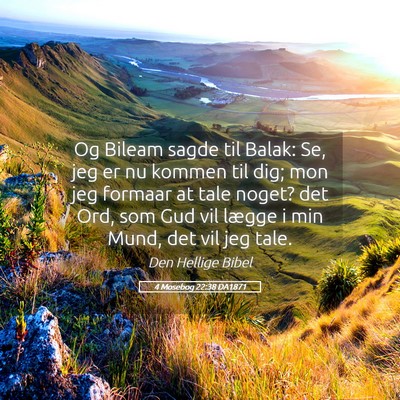 Picture 05 - 4 Mosebog 22:38 DA1871 - Og Bileam sagde til Balak: Se, jeg er nu kommen - Bible Verse Picture