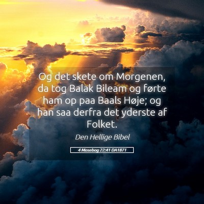 Picture 05 - 4 Mosebog 22:41 DA1871 - Og det skete om Morgenen, da tog Balak Bileam og - Bible Verse Picture