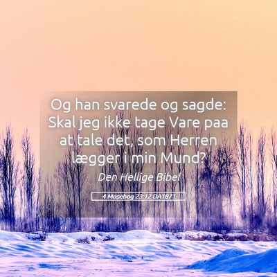 Picture 05 - 4 Mosebog 23:12 DA1871 - Og han svarede og sagde: Skal jeg ikke tage Vare - Bible Verse Picture