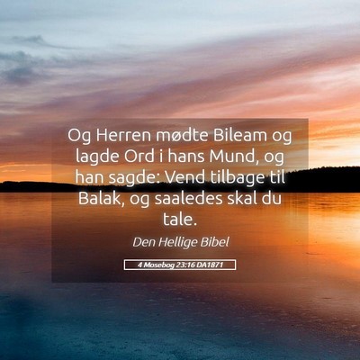Picture 05 - 4 Mosebog 23:16 DA1871 - Og Herren mødte Bileam og lagde Ord i hans Mund, - Bible Verse Picture