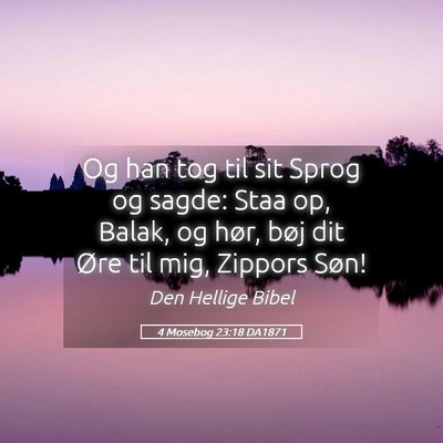 Picture 05 - 4 Mosebog 23:18 DA1871 - Og han tog til sit Sprog og sagde: Staa op, - Bible Verse Picture