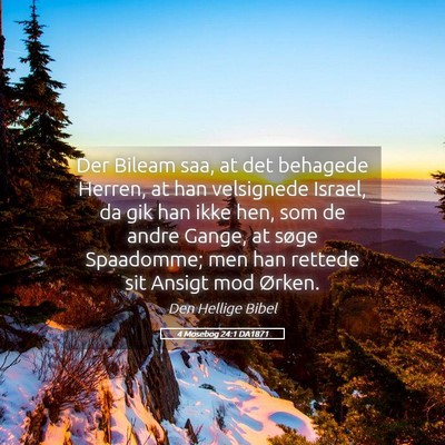 Picture 05 - 4 Mosebog 24:1 DA1871 - Der Bileam saa, at det behagede Herren, at han - Bible Verse Picture