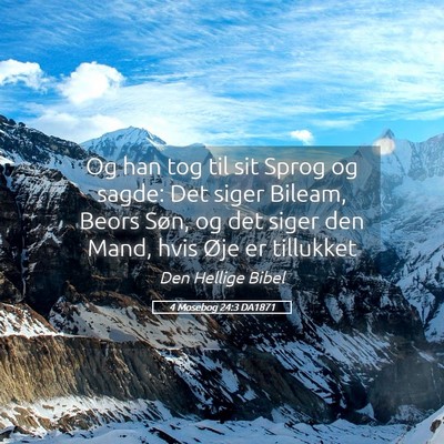 Picture 05 - 4 Mosebog 24:3 DA1871 - Og han tog til sit Sprog og sagde: Det siger - Bible Verse Picture