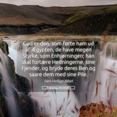 Picture 05 - 4 Mosebog 24:8 DA1871 - Gud er den, som førte ham ud af Ægypten, de - Bible Verse Picture