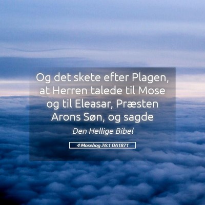 Picture 05 - 4 Mosebog 26:1 DA1871 - Og det skete efter Plagen, at Herren talede til - Bible Verse Picture
