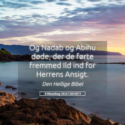 Picture 05 - 4 Mosebog 26:61 DA1871 - Og Nadab og Abihu døde, der de førte fremmed - Bible Verse Picture