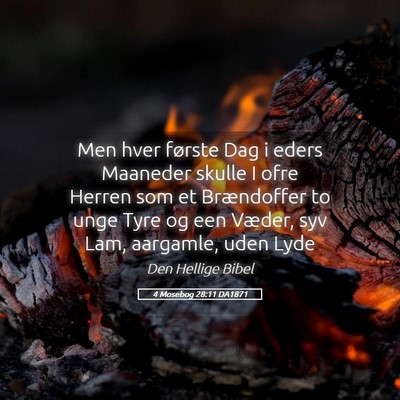 Picture 05 - 4 Mosebog 28:11 DA1871 - Men hver første Dag i eders Maaneder skulle I - Bible Verse Picture