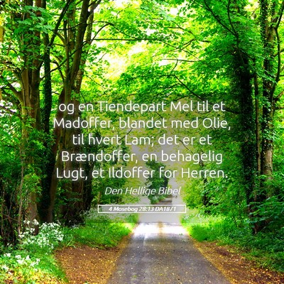 Picture 05 - 4 Mosebog 28:13 DA1871 - og en Tiendepart Mel til et Madoffer, blandet med - Bible Verse Picture