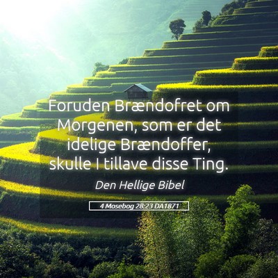 Picture 05 - 4 Mosebog 28:23 DA1871 - Foruden Brændofret om Morgenen, som er det - Bible Verse Picture