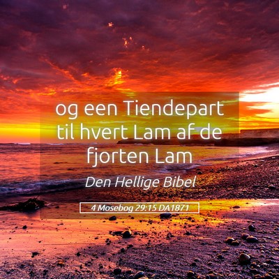 Picture 05 - 4 Mosebog 29:15 DA1871 - og een Tiendepart til hvert Lam af de fjorten - Bible Verse Picture
