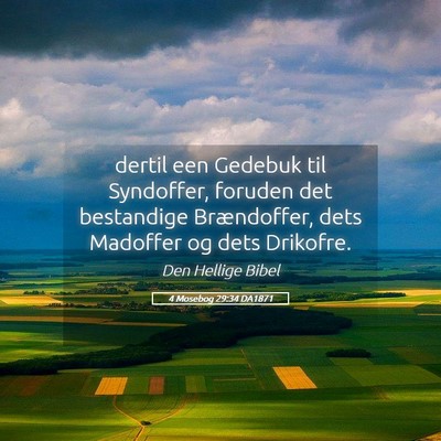Picture 05 - 4 Mosebog 29:34 DA1871 - dertil een Gedebuk til Syndoffer, foruden det - Bible Verse Picture