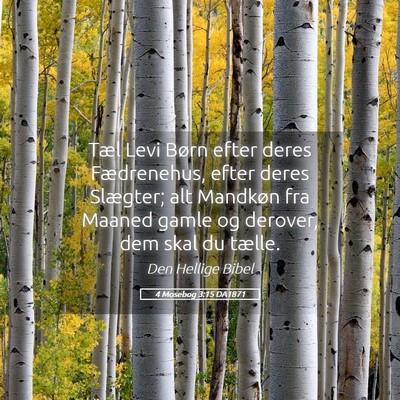 Picture 05 - 4 Mosebog 3:15 DA1871 - Tæl Levi Børn efter deres Fædrenehus, efter - Bible Verse Picture