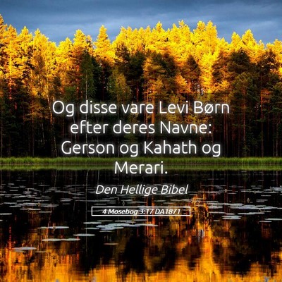 Picture 05 - 4 Mosebog 3:17 DA1871 - Og disse vare Levi Børn efter deres Navne: - Bible Verse Picture