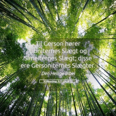 Picture 05 - 4 Mosebog 3:21 DA1871 - Til Gerson hører Libniternes Slægt og - Bible Verse Picture