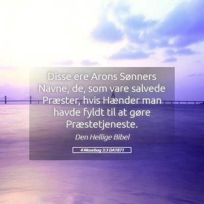 Picture 05 - 4 Mosebog 3:3 DA1871 - Disse ere Arons Sønners Navne, de, som vare - Bible Verse Picture