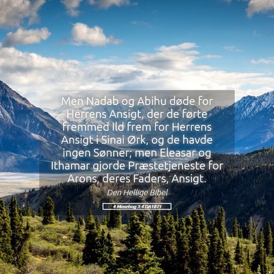 Picture 05 - 4 Mosebog 3:4 DA1871 - Men Nadab og Abihu døde for Herrens Ansigt, der - Bible Verse Picture
