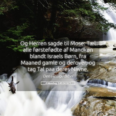 Picture 05 - 4 Mosebog 3:40 DA1871 - Og Herren sagde til Mose: Tæl alle førstefødte - Bible Verse Picture