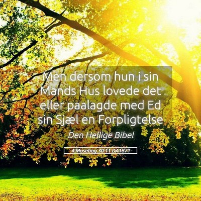 Picture 05 - 4 Mosebog 30:11 DA1871 - Men dersom hun i sin Mands Hus lovede det eller - Bible Verse Picture