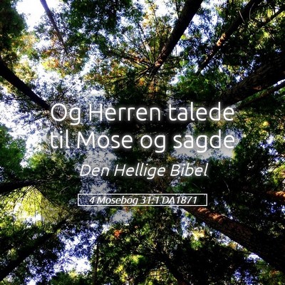 Picture 05 - 4 Mosebog 31:1 DA1871 - Og Herren talede til Mose og - Bible Verse Picture