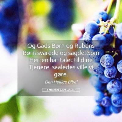 Picture 05 - 4 Mosebog 32:31 DA1871 - Og Gads Børn og Rubens Børn svarede og sagde: - Bible Verse Picture