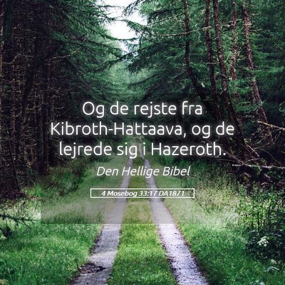 Picture 05 - 4 Mosebog 33:17 DA1871 - Og de rejste fra Kibroth-Hattaava, og de lejrede - Bible Verse Picture