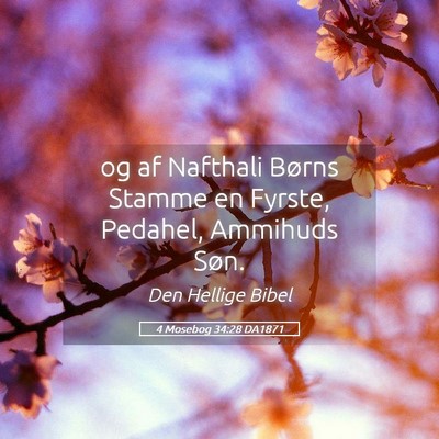 Picture 05 - 4 Mosebog 34:28 DA1871 - og af Nafthali Børns Stamme en Fyrste, Pedahel, - Bible Verse Picture