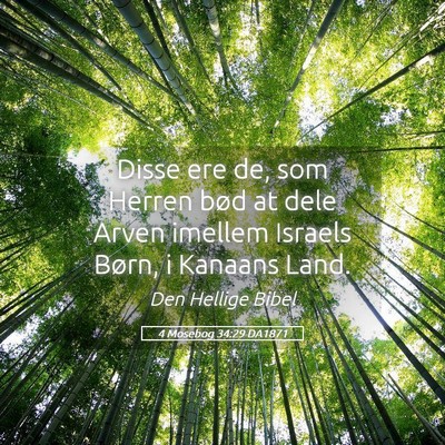 Picture 05 - 4 Mosebog 34:29 DA1871 - Disse ere de, som Herren bød at dele Arven - Bible Verse Picture