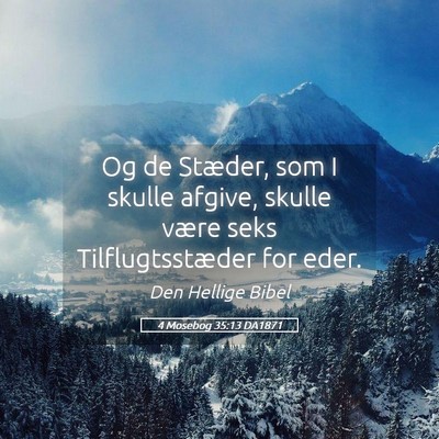 Picture 05 - 4 Mosebog 35:13 DA1871 - Og de Stæder, som I skulle afgive, skulle være - Bible Verse Picture