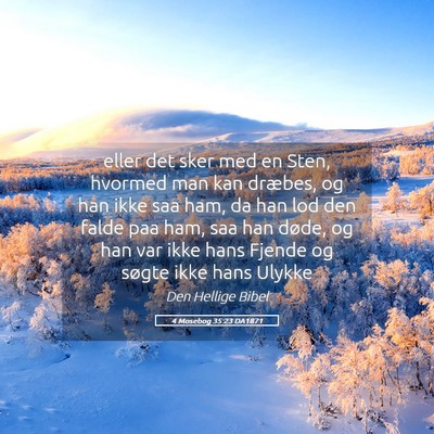 Picture 05 - 4 Mosebog 35:23 DA1871 - eller det sker med en Sten, hvormed man kan - Bible Verse Picture