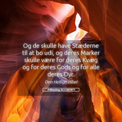 Picture 05 - 4 Mosebog 35:3 DA1871 - Og de skulle have Stæderne til at bo udi, og - Bible Verse Picture