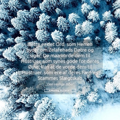 Picture 05 - 4 Mosebog 36:6 DA1871 - Dette er det Ord, som Herren byder om Zelafehads - Bible Verse Picture