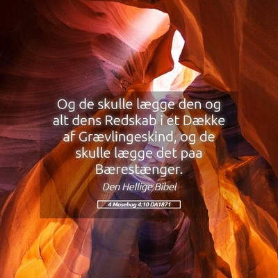 Picture 05 - 4 Mosebog 4:10 DA1871 - Og de skulle lægge den og alt dens Redskab i et - Bible Verse Picture