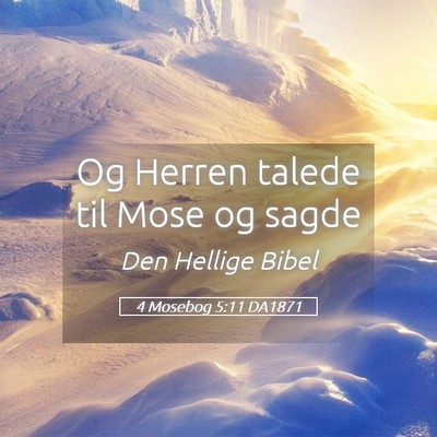 Picture 05 - 4 Mosebog 5:11 DA1871 - Og Herren talede til Mose og - Bible Verse Picture