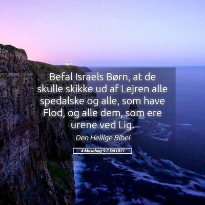Picture 05 - 4 Mosebog 5:2 DA1871 - Befal Israels Børn, at de skulle skikke ud af - Bible Verse Picture