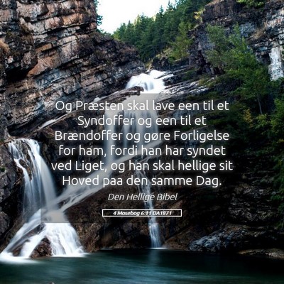 Picture 05 - 4 Mosebog 6:11 DA1871 - Og Præsten skal lave een til et Syndoffer og een - Bible Verse Picture