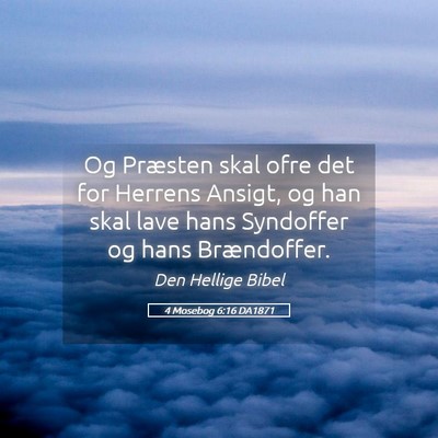 Picture 05 - 4 Mosebog 6:16 DA1871 - Og Præsten skal ofre det for Herrens Ansigt, og - Bible Verse Picture
