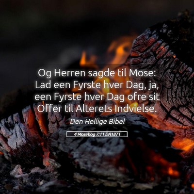 Picture 05 - 4 Mosebog 7:11 DA1871 - Og Herren sagde til Mose: Lad een Fyrste hver - Bible Verse Picture