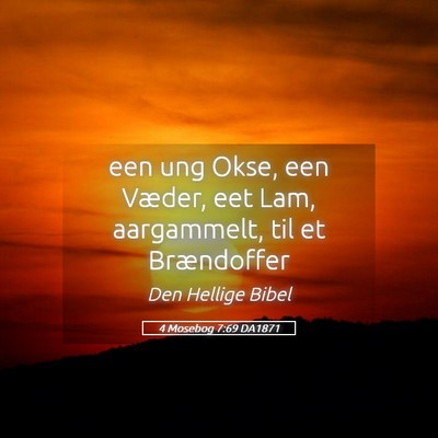 Picture 05 - 4 Mosebog 7:69 DA1871 - een ung Okse, een Væder, eet Lam, aargammelt, - Bible Verse Picture