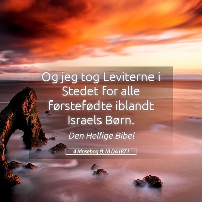Picture 05 - 4 Mosebog 8:18 DA1871 - Og jeg tog Leviterne i Stedet for alle - Bible Verse Picture