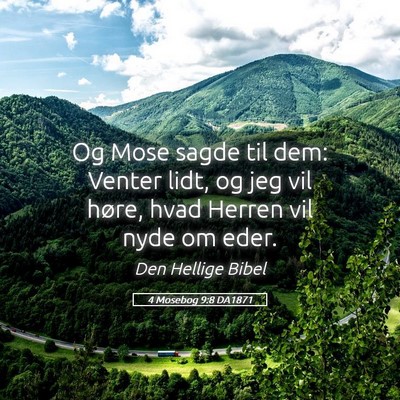 Picture 05 - 4 Mosebog 9:8 DA1871 - Og Mose sagde til dem: Venter lidt, og jeg vil - Bible Verse Picture