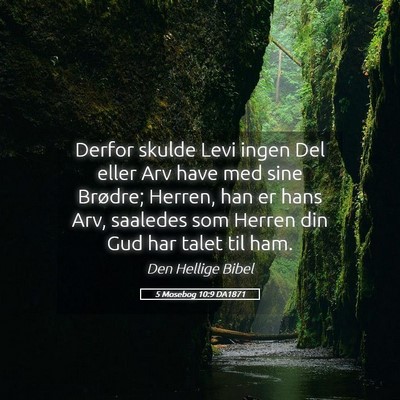 Picture 05 - 5 Mosebog 10:9 DA1871 - Derfor skulde Levi ingen Del eller Arv have med - Bible Verse Picture