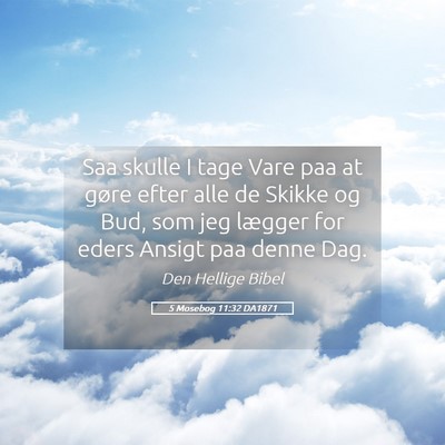 Picture 05 - 5 Mosebog 11:32 DA1871 - Saa skulle I tage Vare paa at gøre efter alle de - Bible Verse Picture