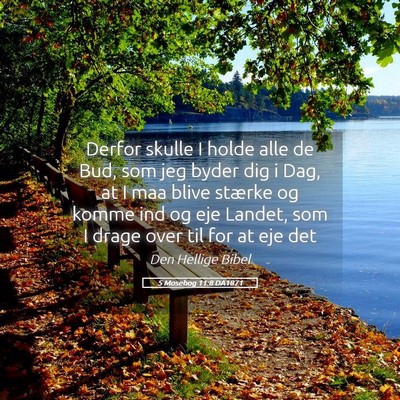 Picture 05 - 5 Mosebog 11:8 DA1871 - Derfor skulle I holde alle de Bud, som jeg byder - Bible Verse Picture