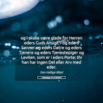 Picture 05 - 5 Mosebog 12:12 DA1871 - og I skulle være glade for Herren eders Guds - Bible Verse Picture
