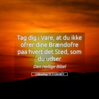 Picture 05 - 5 Mosebog 12:13 DA1871 - Tag dig i Vare, at du ikke ofrer dine Brændofre - Bible Verse Picture