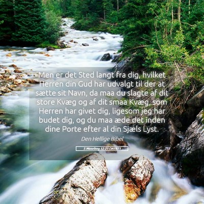 Picture 05 - 5 Mosebog 12:21 DA1871 - Men er det Sted langt fra dig, hvilket Herren din - Bible Verse Picture