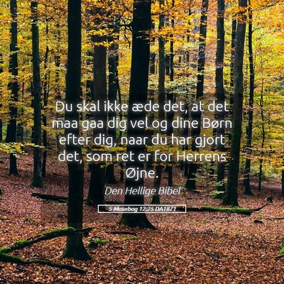 Picture 05 - 5 Mosebog 12:25 DA1871 - Du skal ikke æde det, at det maa gaa dig vel og - Bible Verse Picture