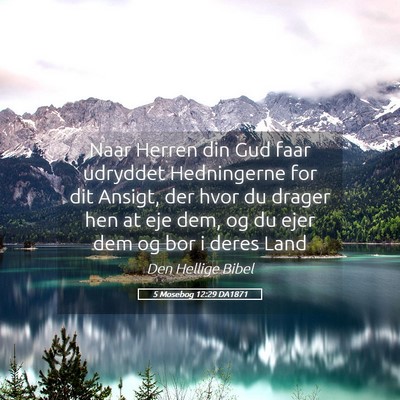 Picture 05 - 5 Mosebog 12:29 DA1871 - Naar Herren din Gud faar udryddet Hedningerne for - Bible Verse Picture