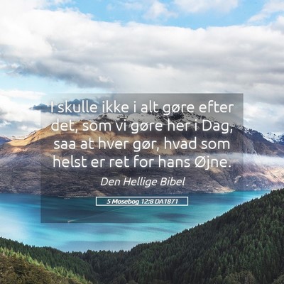 Picture 05 - 5 Mosebog 12:8 DA1871 - I skulle ikke i alt gøre efter det, som vi gøre - Bible Verse Picture